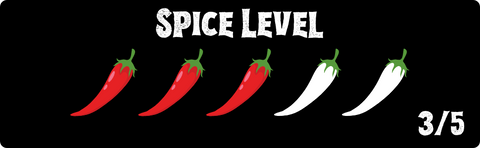 hot sauce heat level - three out of five - medium spicy