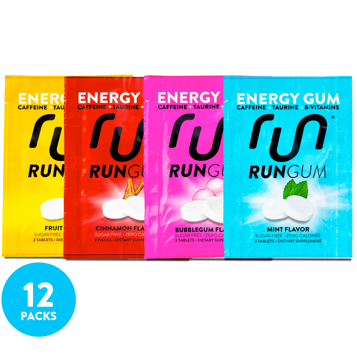 Energy Gum Original | Caffeine Chewing by Run Athletes, Runners,