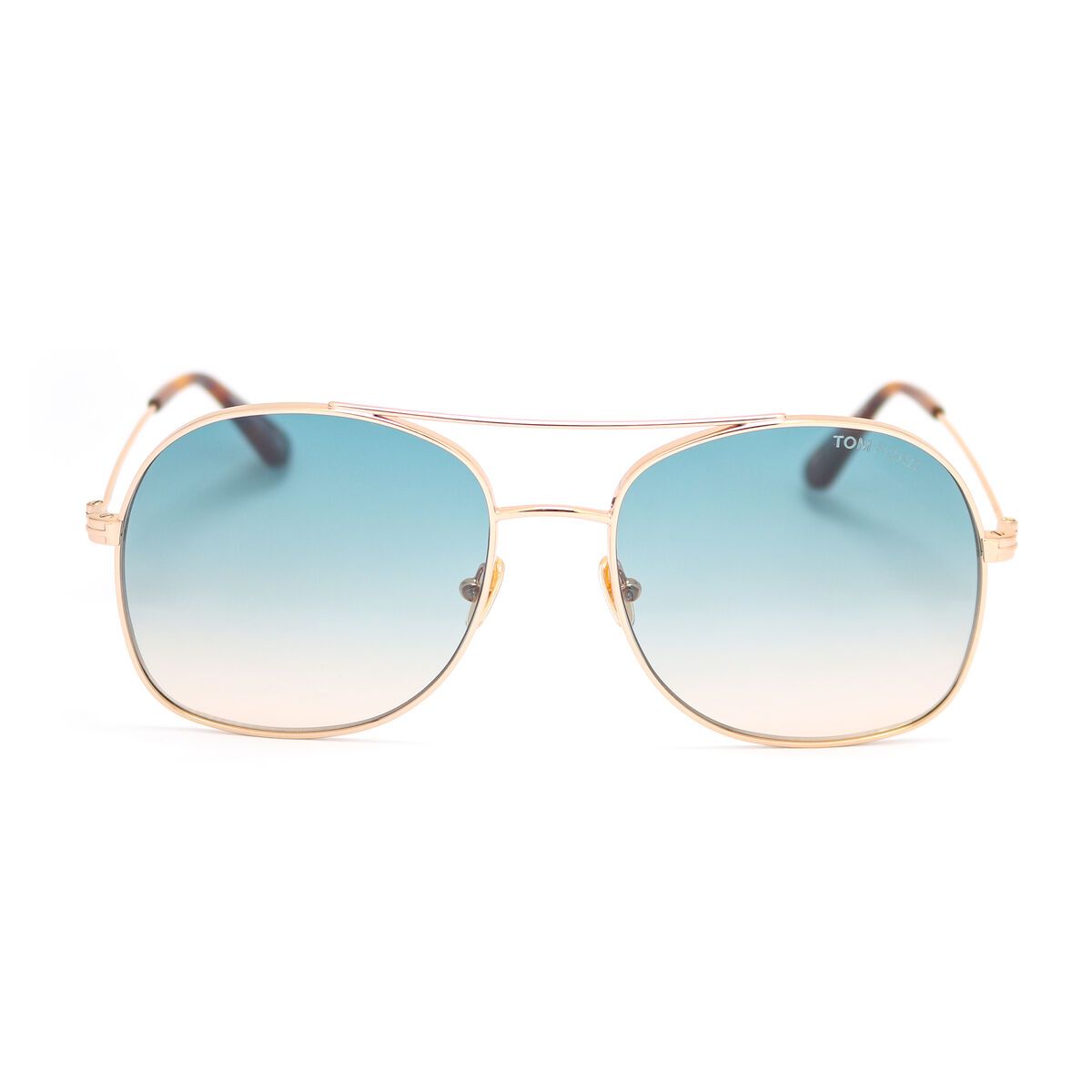 Tom Ford FT0758 28P Sunglasses - Shiny Rose Gold / Gradient Green ...