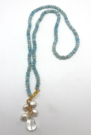 Aquamarine Ellinor Clasp Necklace - ABODE HOME