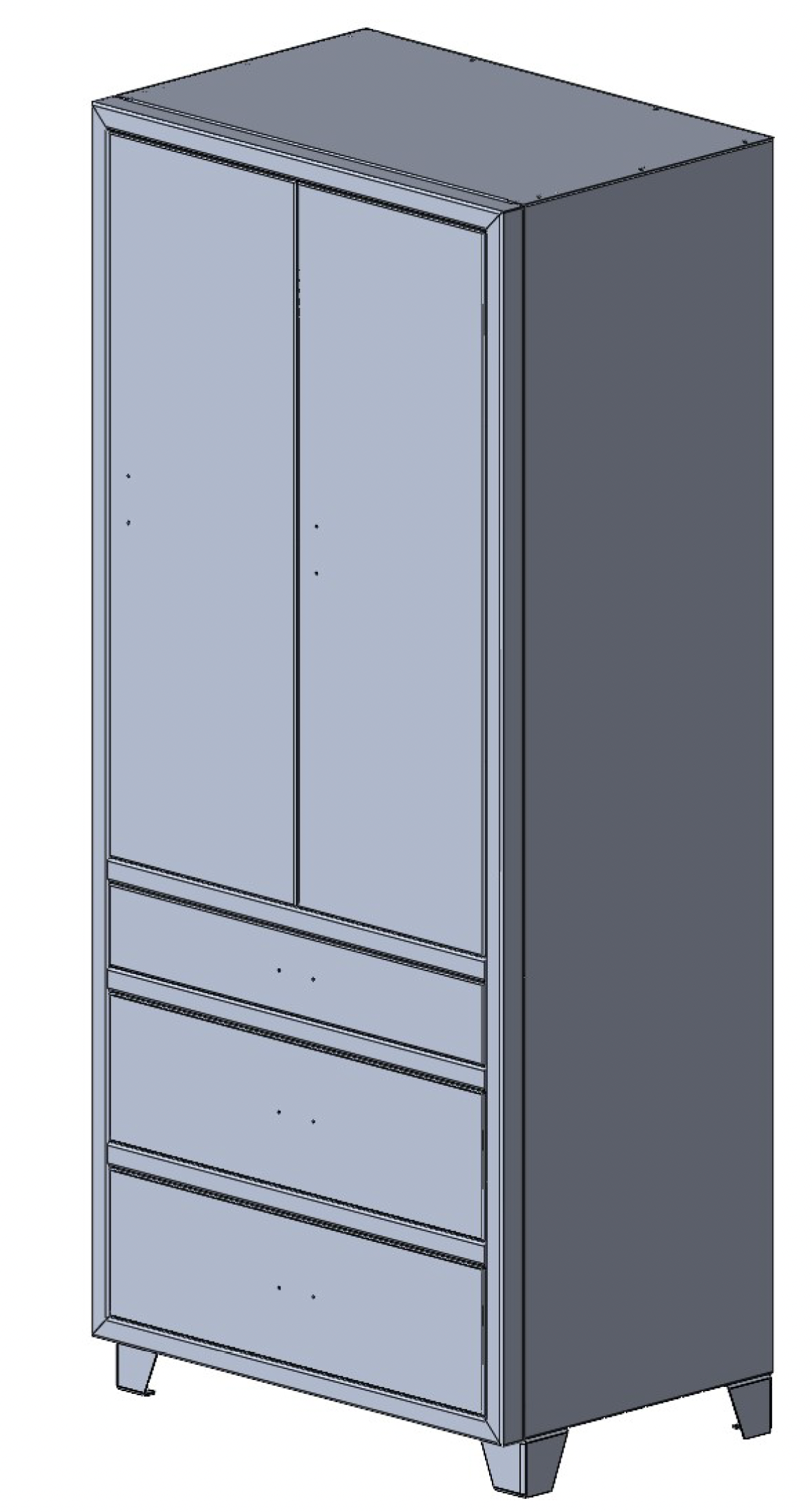 Three Drawer, Two Door Pantry w/ Panel Top - 18" Depth - Matchless Cabinet product image