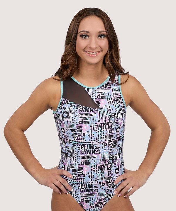 DA4039 ROCHELLE MESH INSERT WAISTED TANK LEOTARD - Attitudes Dancewear Etc.