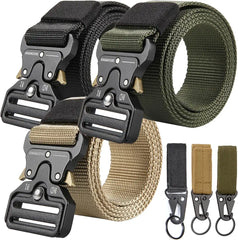 3 Pack Tactical Belt for EDC Battle Military Utility Combat Gear with Heavy-Duty Quick-Release Metal Buckle
