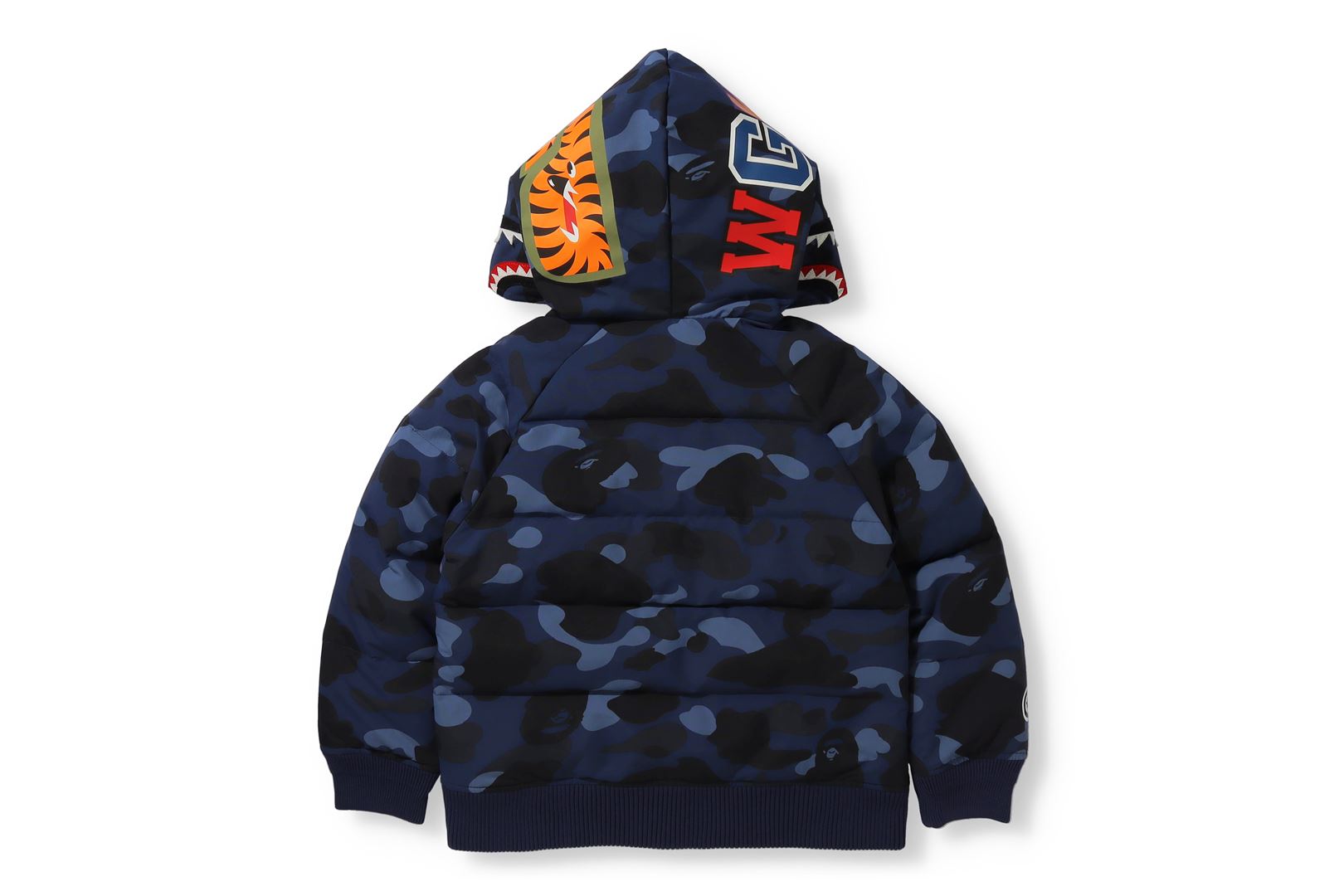 COLOR CAMO SHARK HOODIE DOWN JACKET