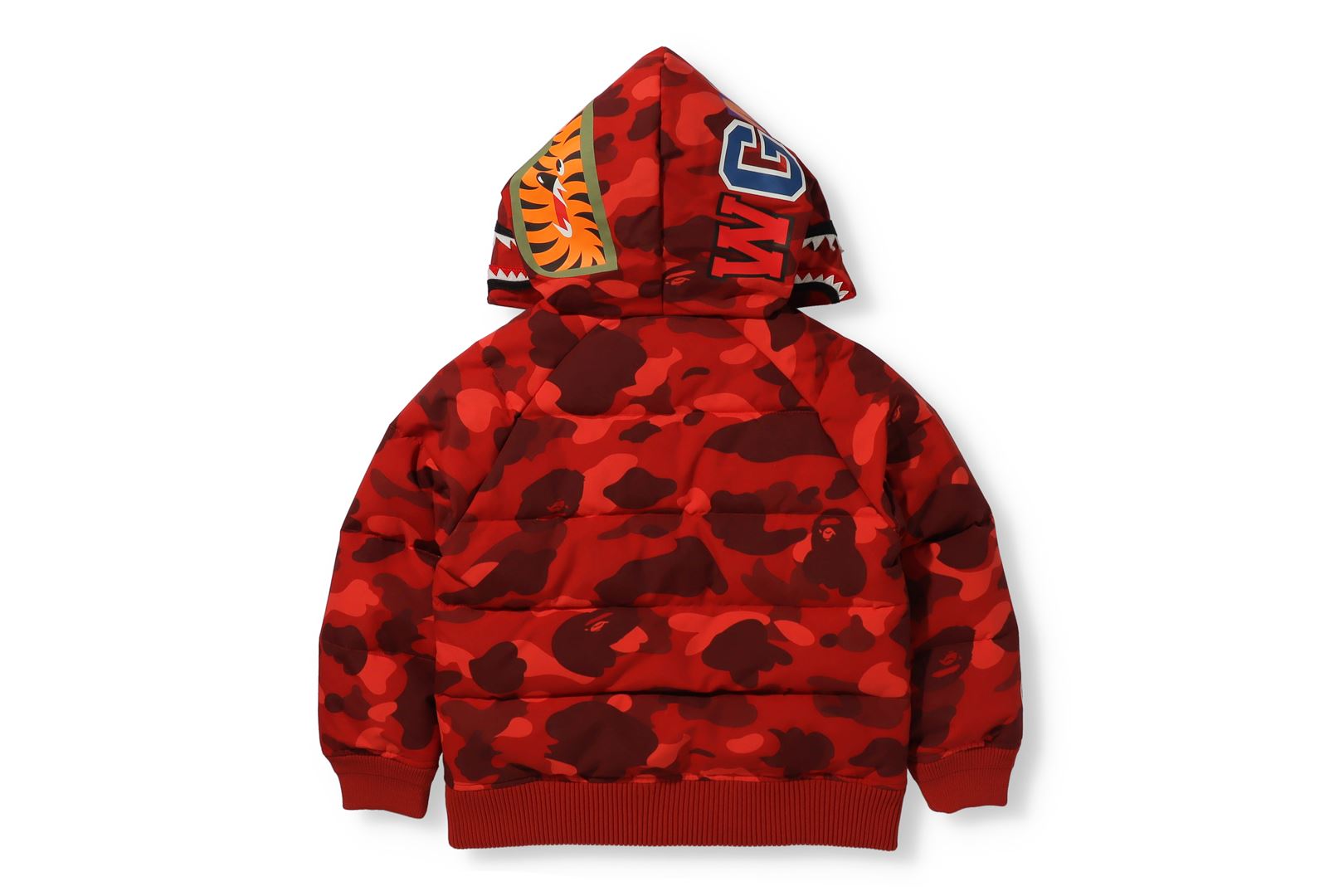 COLOR CAMO SHARK HOODIE DOWN JACKET