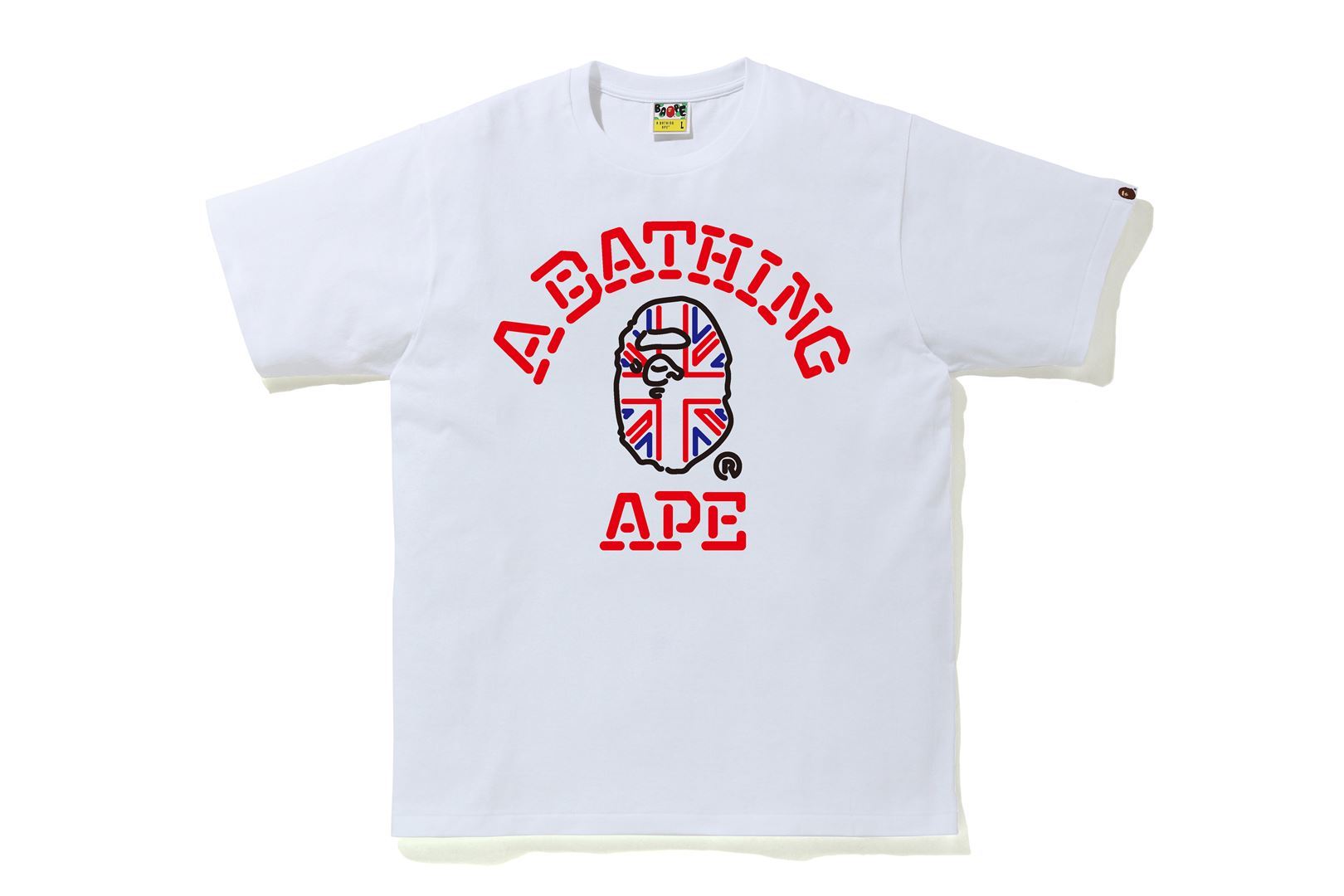 BAPE STORE® LONDON UNION JACK COLLEGE TEE – uk.bape.com