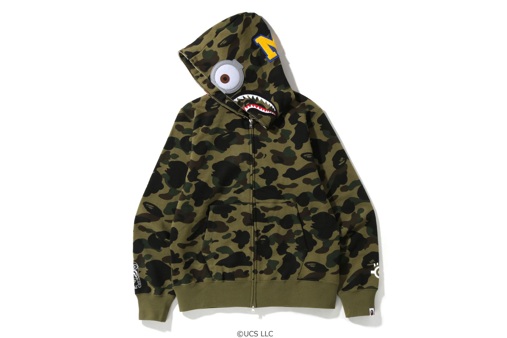 BAPE® X MINIONS 1ST CAMO MINIONS SHARK FULL ZIP HOODIE – uk.bape.com