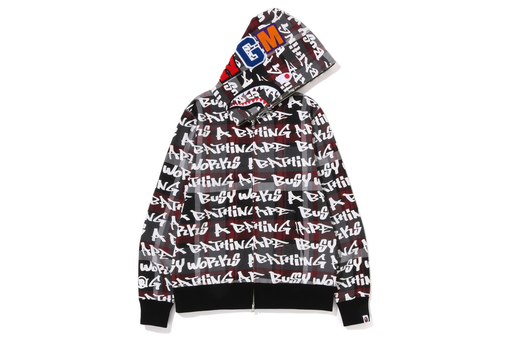 BAPE GRAFFITI CHECK SHARK FULL ZIP HOODIE – uk.bape.com