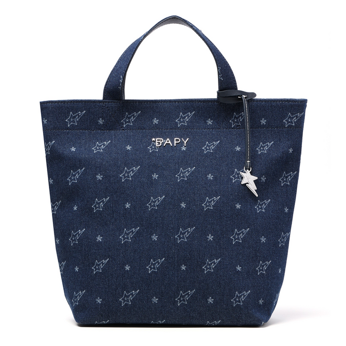 BAPY By A BATHING APE Women's Monogram Handbag Tote Bag Denim Fabric From  Japan 