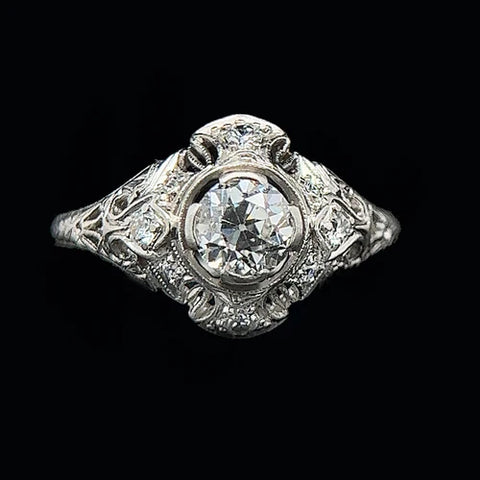Antique, Vintage, Engagement Ring, Wedding Ring, Lamberts, Djaimond, Platinum