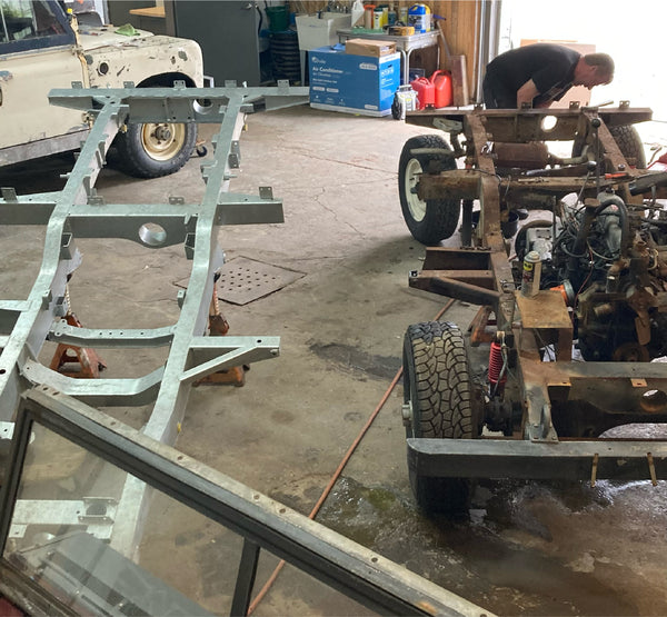 Land Rover Galvanized Frame Swap