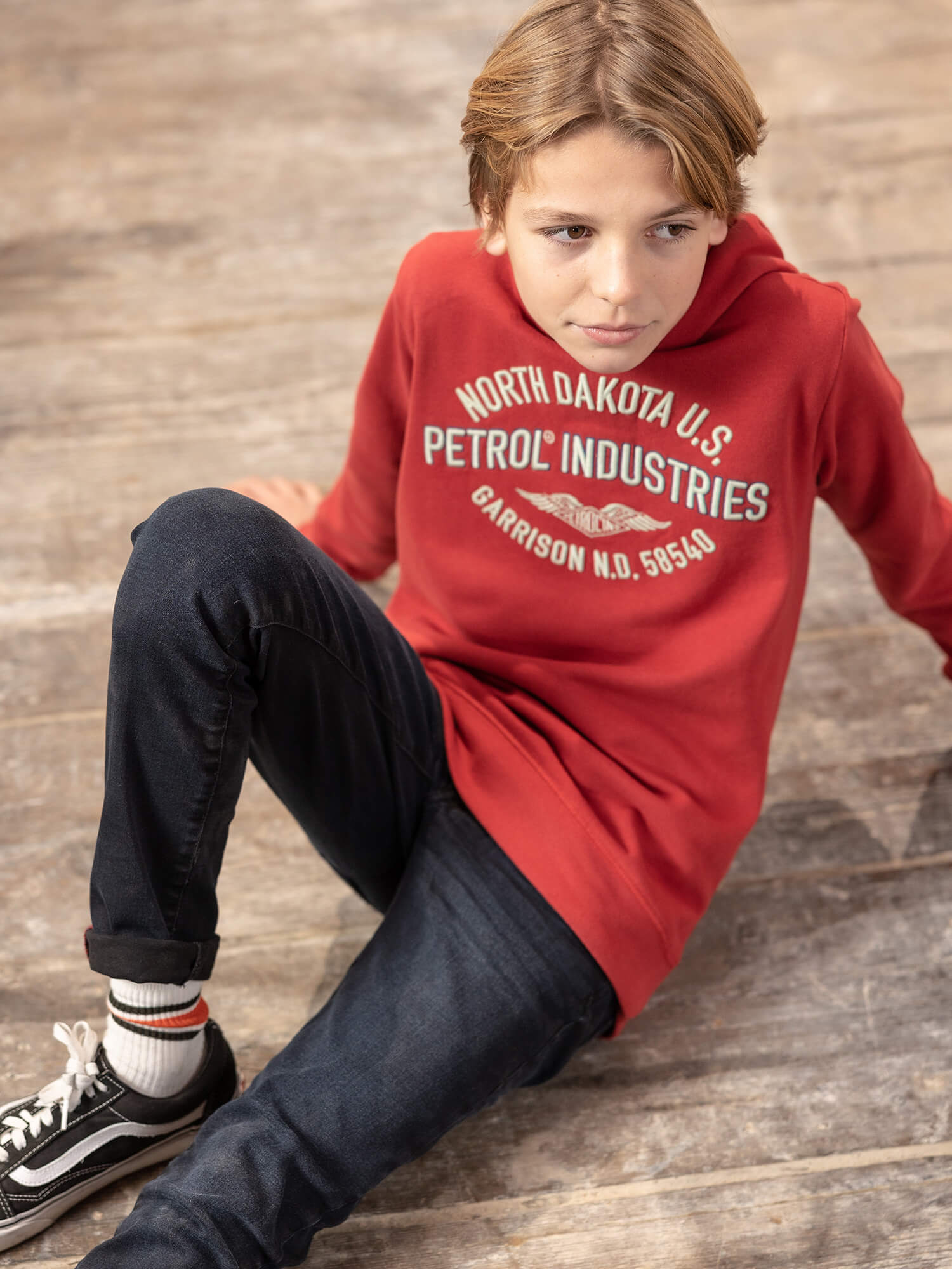 Petrol Industries - Jongens Artwork Hoodie Schaumburg - Rood - Maat 104