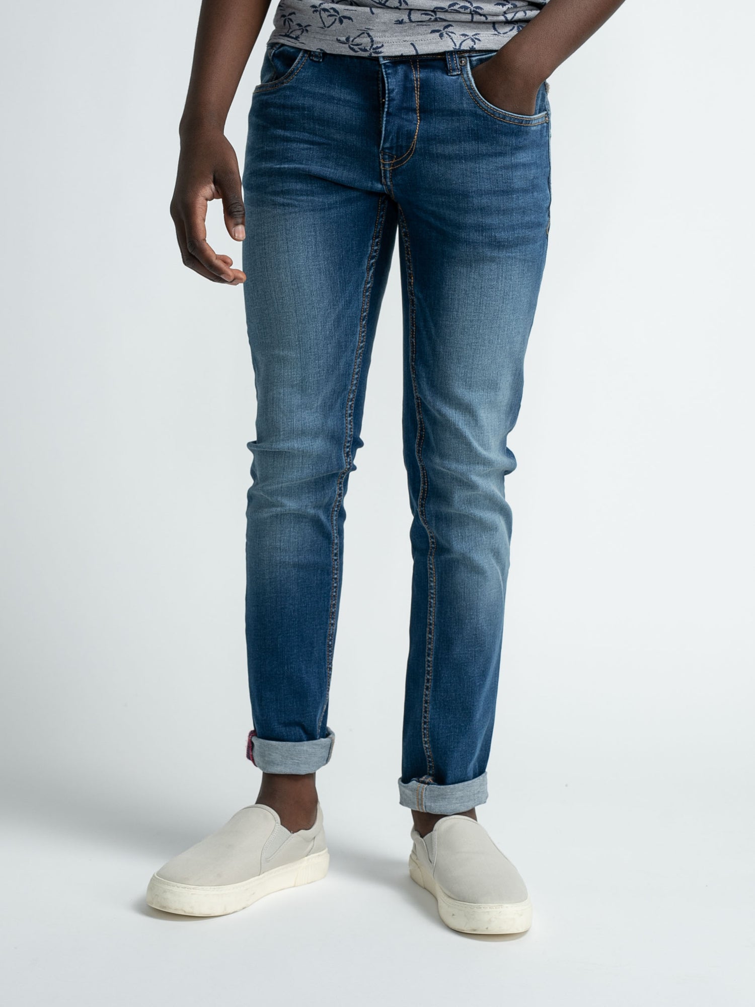 Cobb Navy Blue Straight Fit Jeans