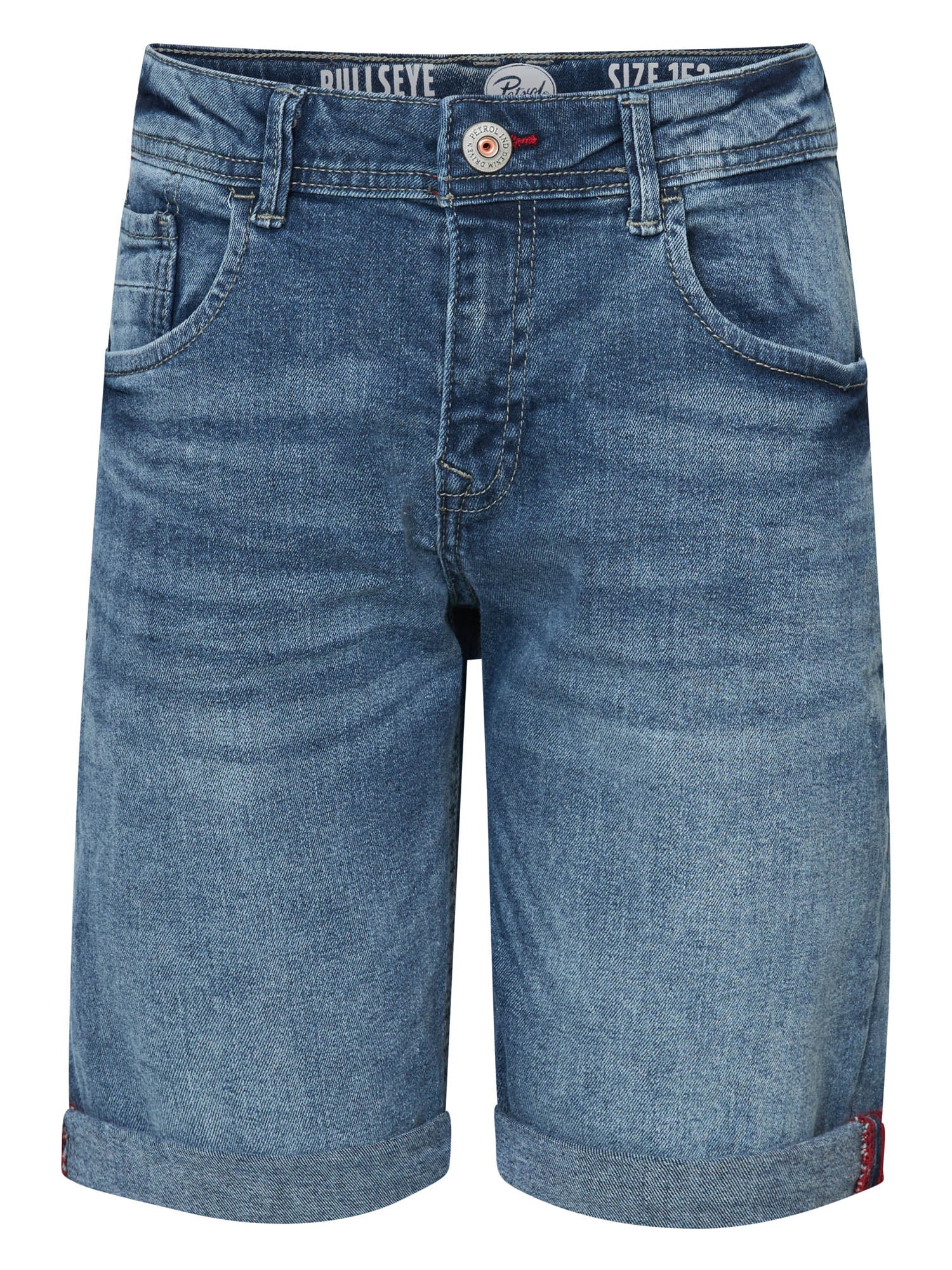 Petrol Industries - Jongens Bullseye denim short - Blauw - Maat 104