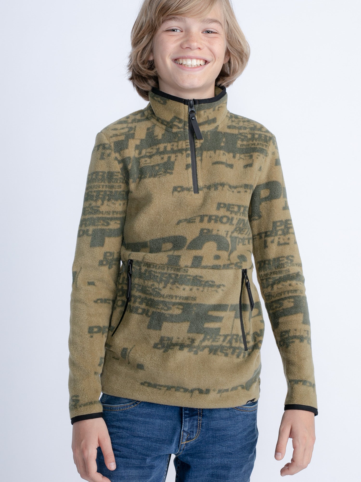 Petrol Industries - Jongens All-over Print Sweater Sedna - Bruin - Maat 176