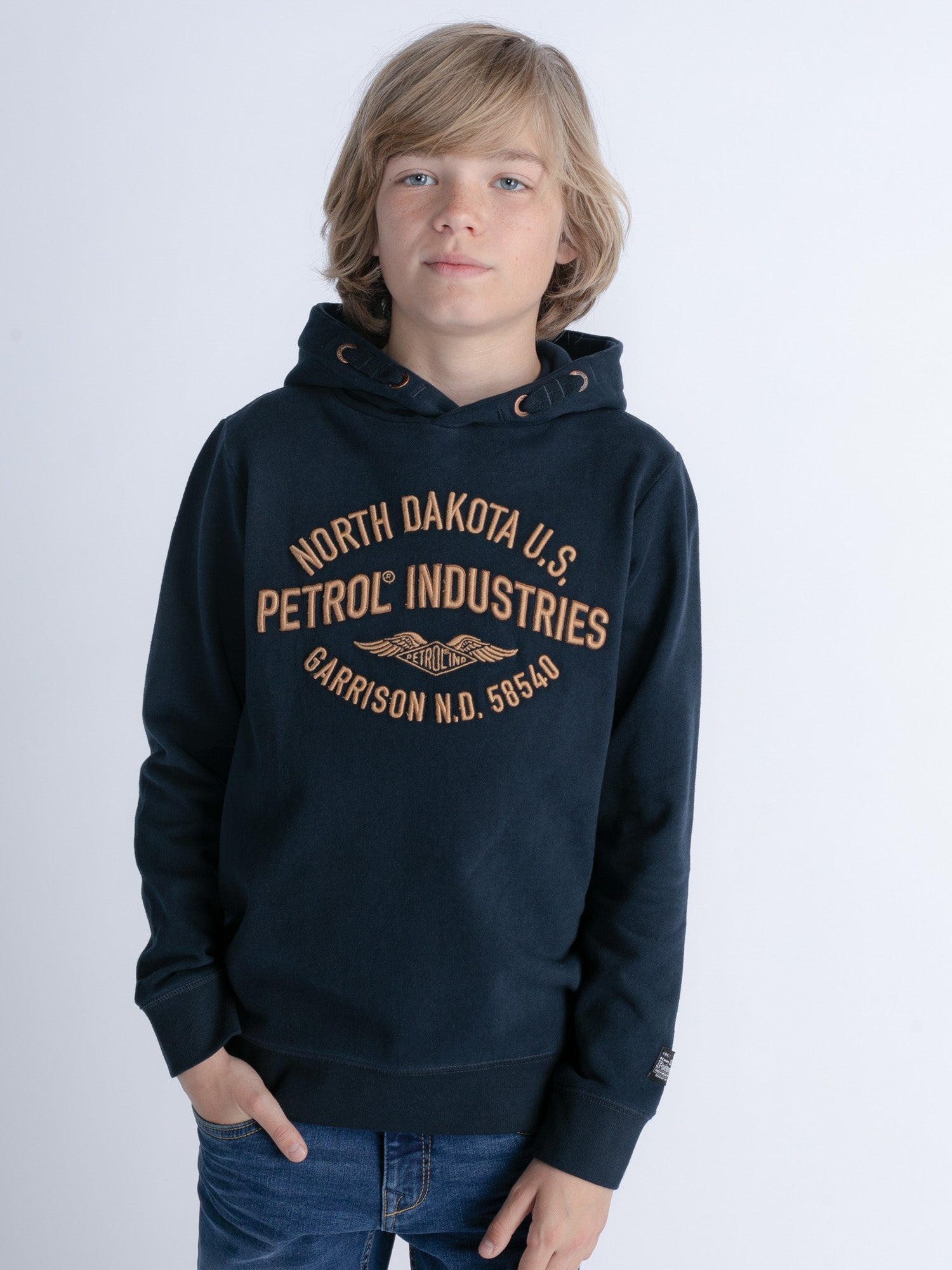 Petrol Industries - Jongens Artwork Hoodie Schaumburg - Blauw - Maat 164