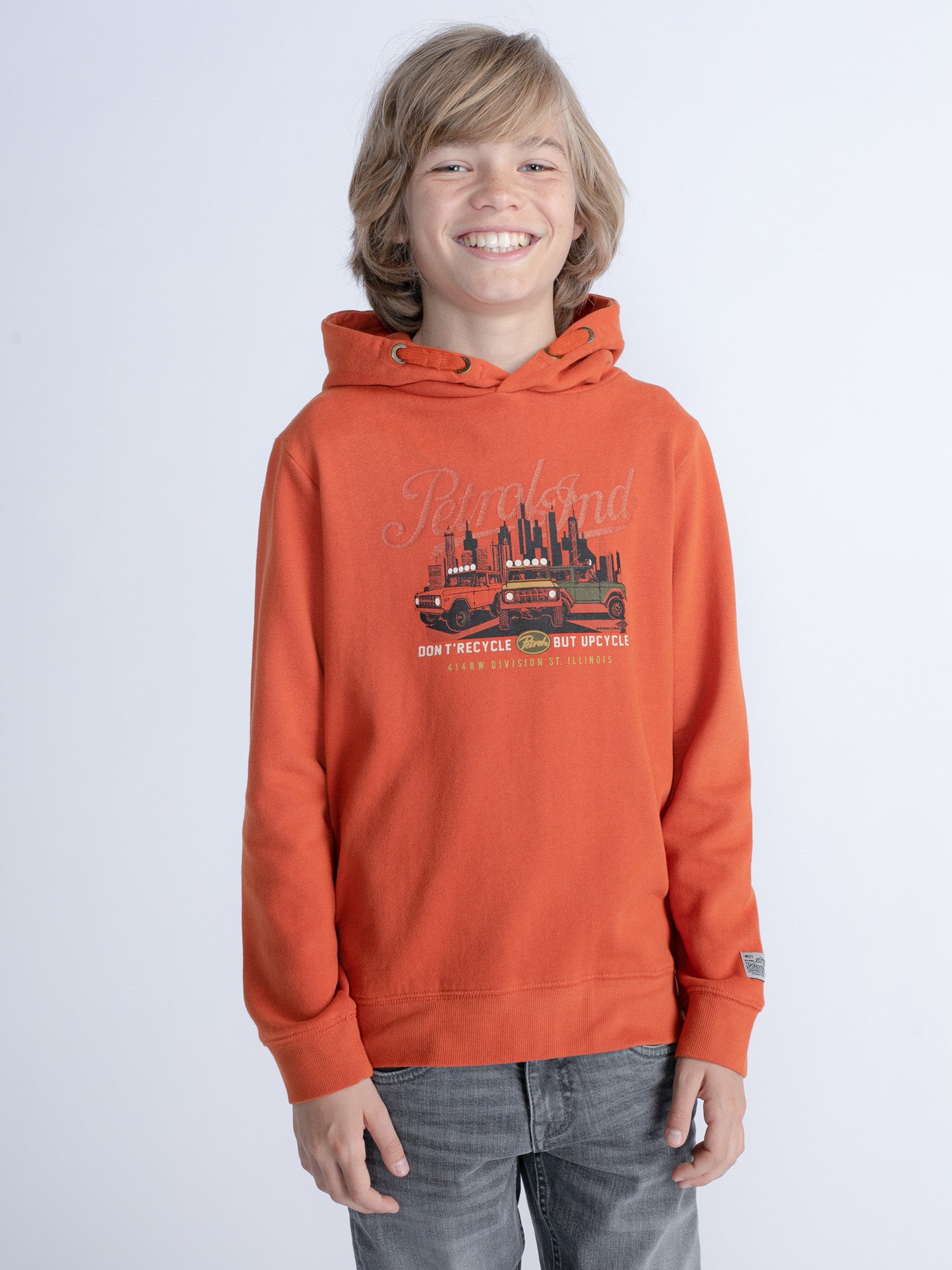 Petrol Industries - Jongens Artwork Hoodie Sitka - Oranje - Maat 164