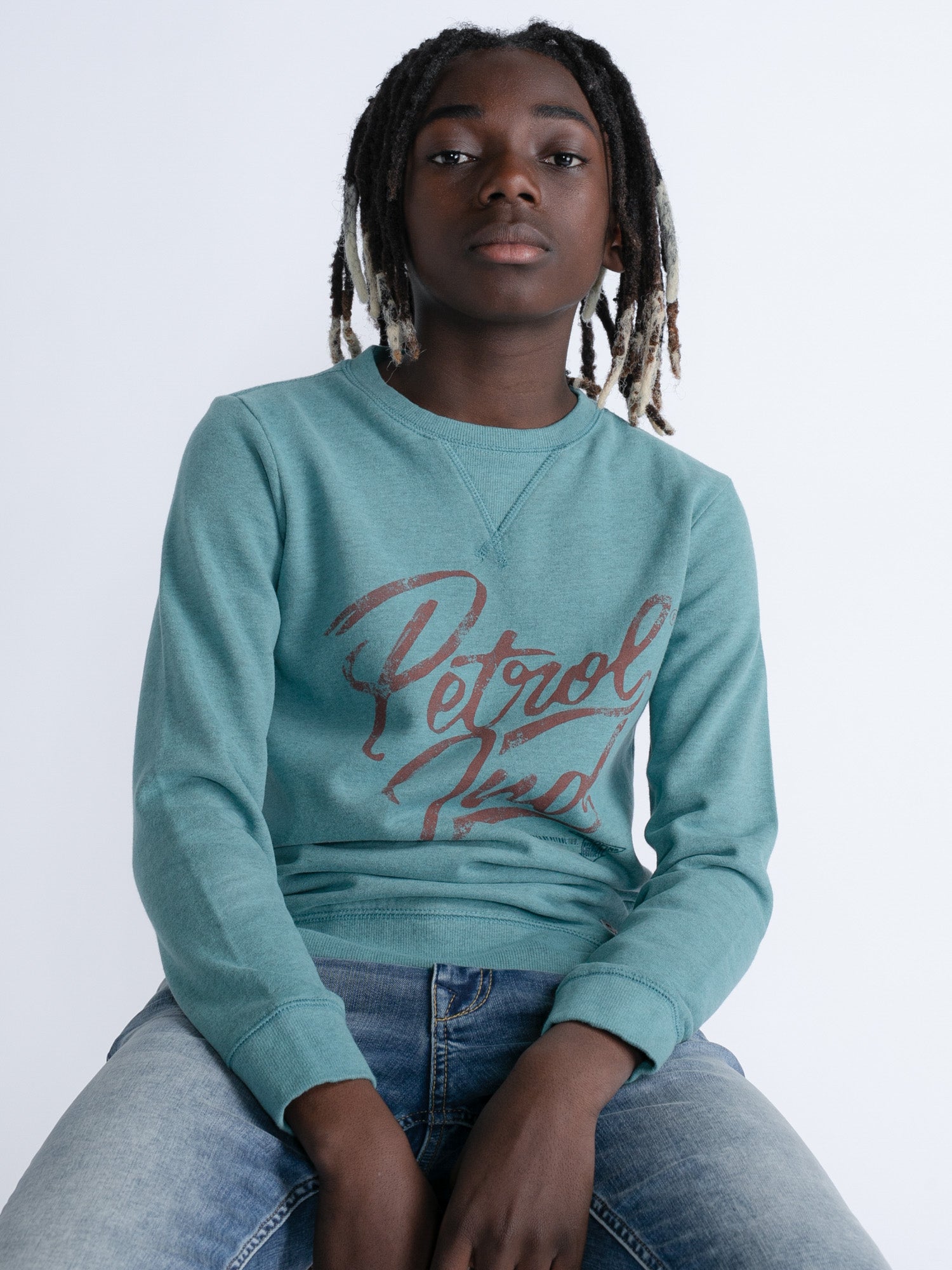 Petrol Industries Artwork Sweater Siepermo Light Cyaan - 164