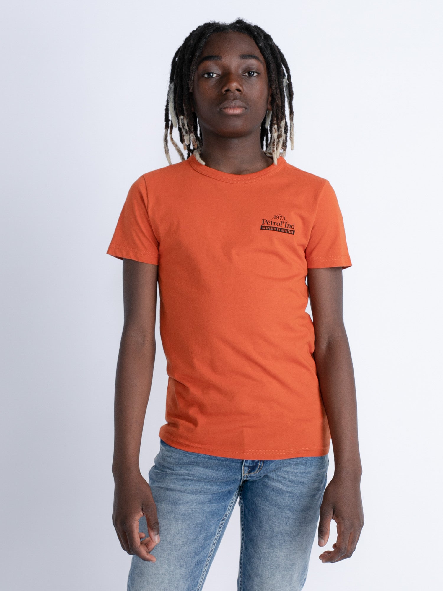 Petrol Industries - Jongens Logo T-Shirt - Oranje - Maat 152