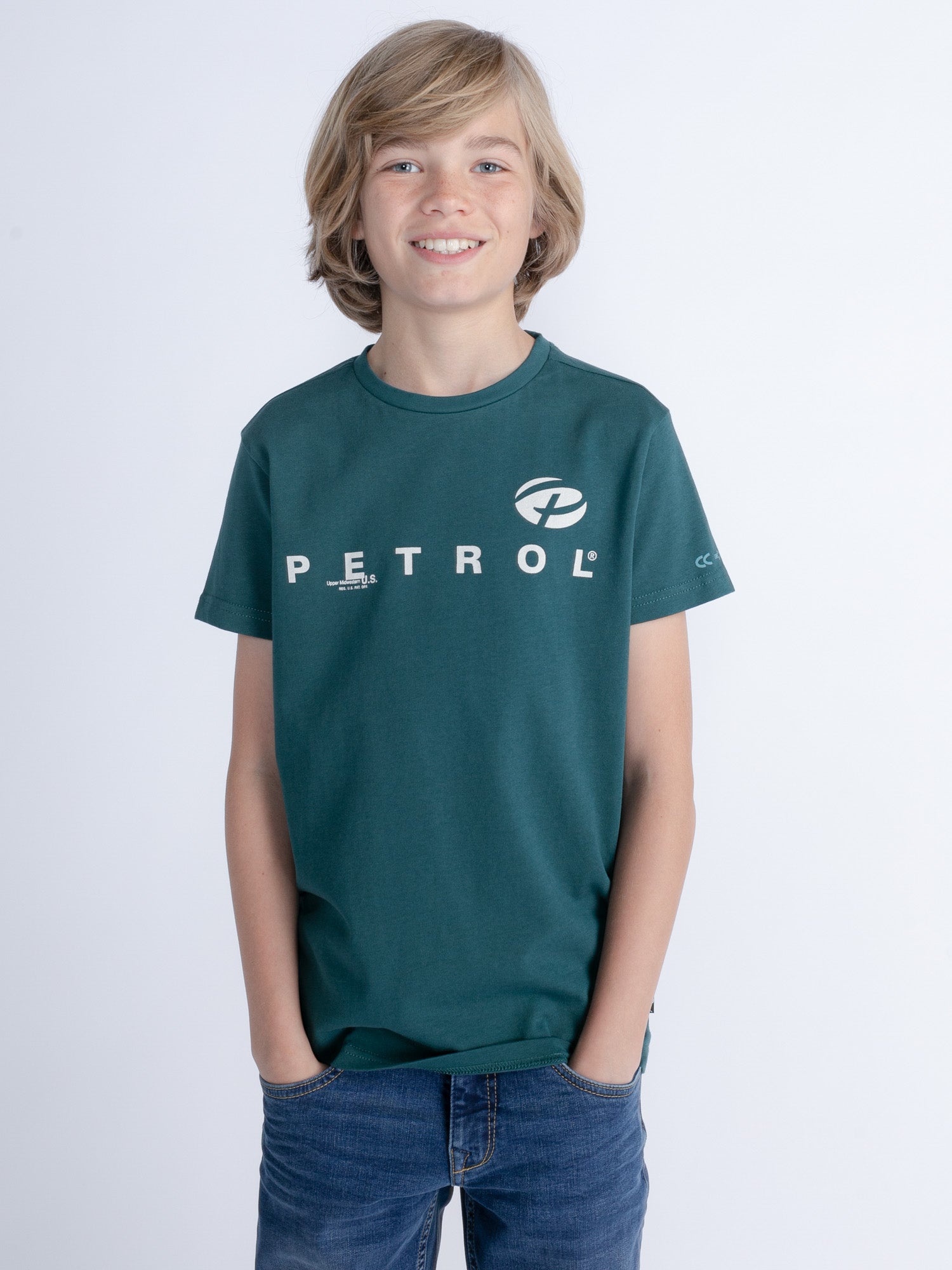 Petrol Industries - Jongens Logo T-Shirt Castner - Groen - Maat 176