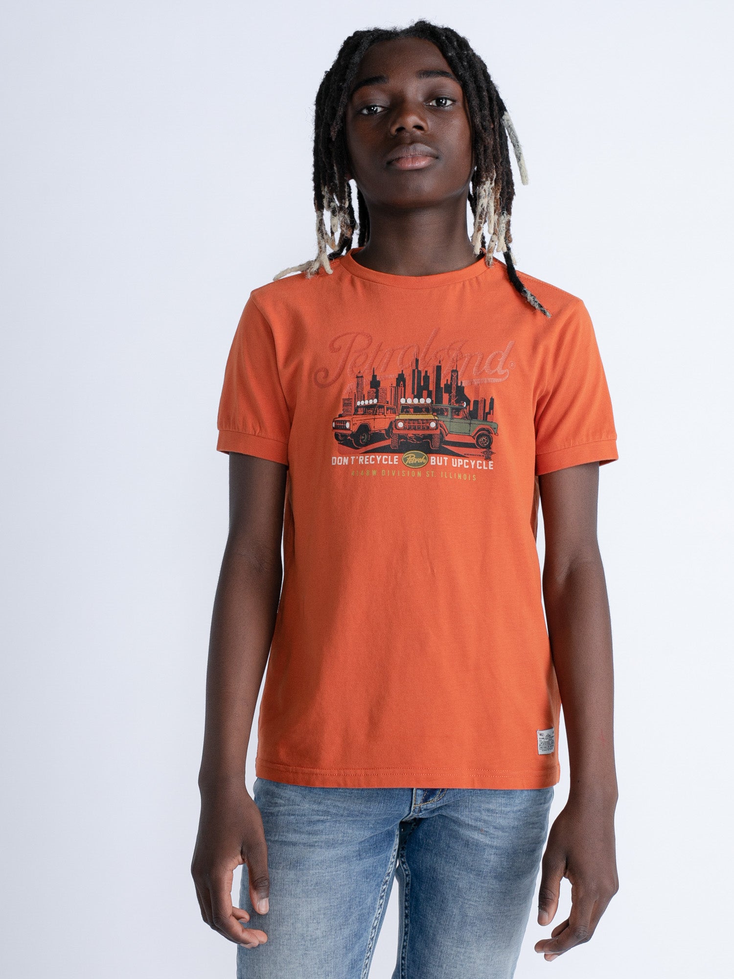 Petrol Industries - Jongens Artwork T-Shirt Kennicott - Oranje - Maat 164
