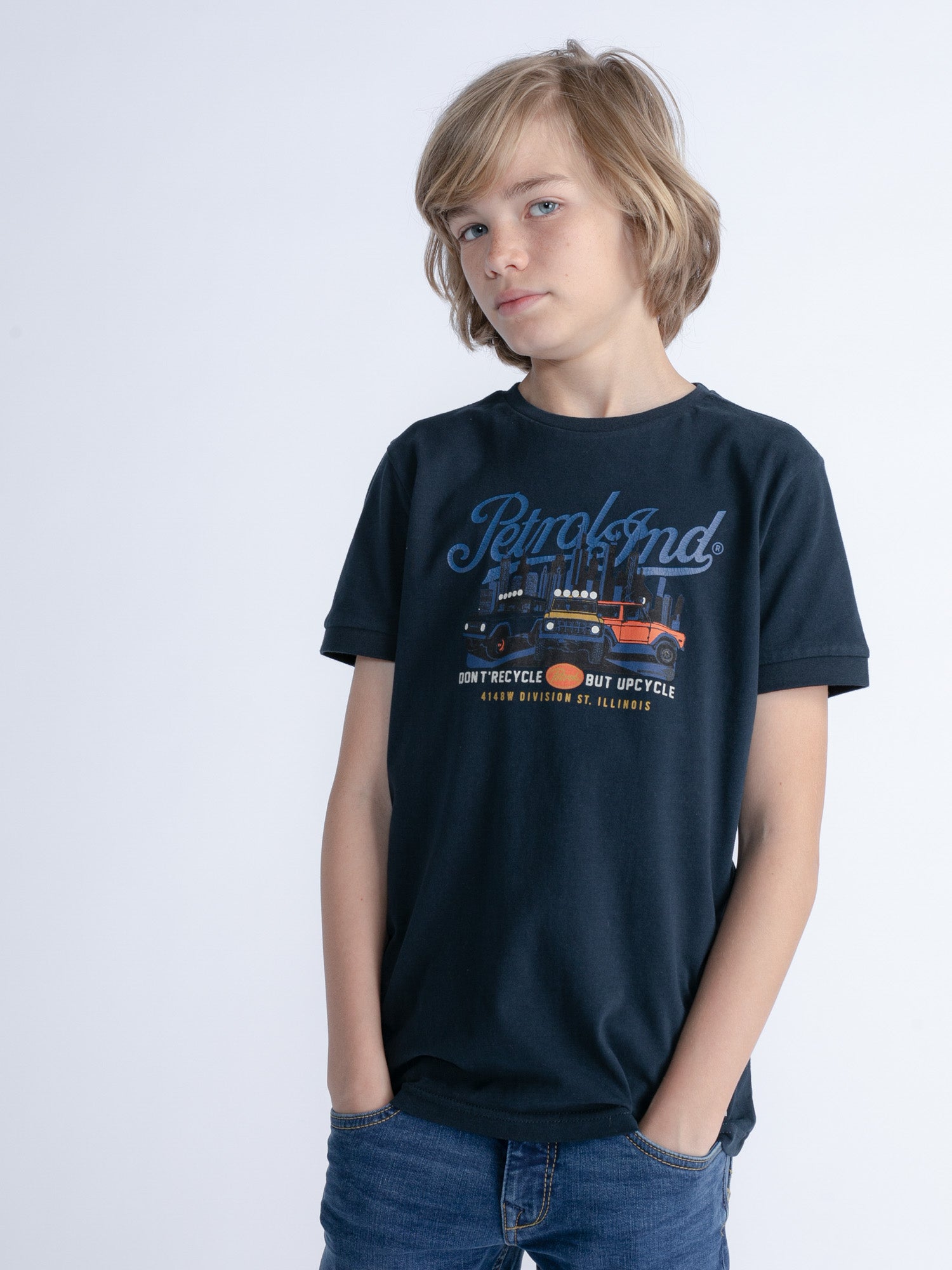 Petrol Industries - Jongens Artwork T-Shirt Kennicott - Blauw - Maat 128