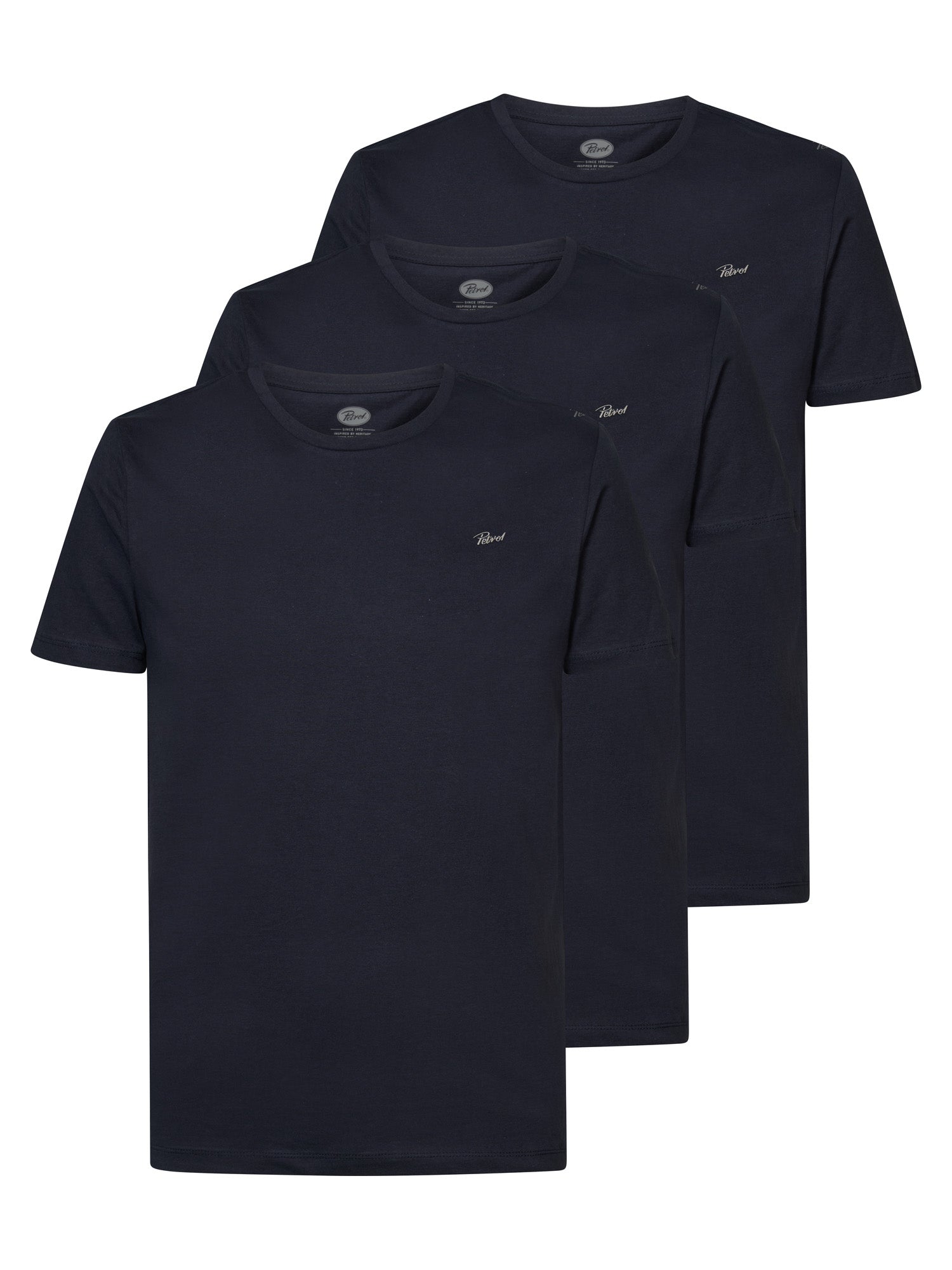 Petrol Industries - Heren 3 Pack T Shirt - Blauw - Maat S