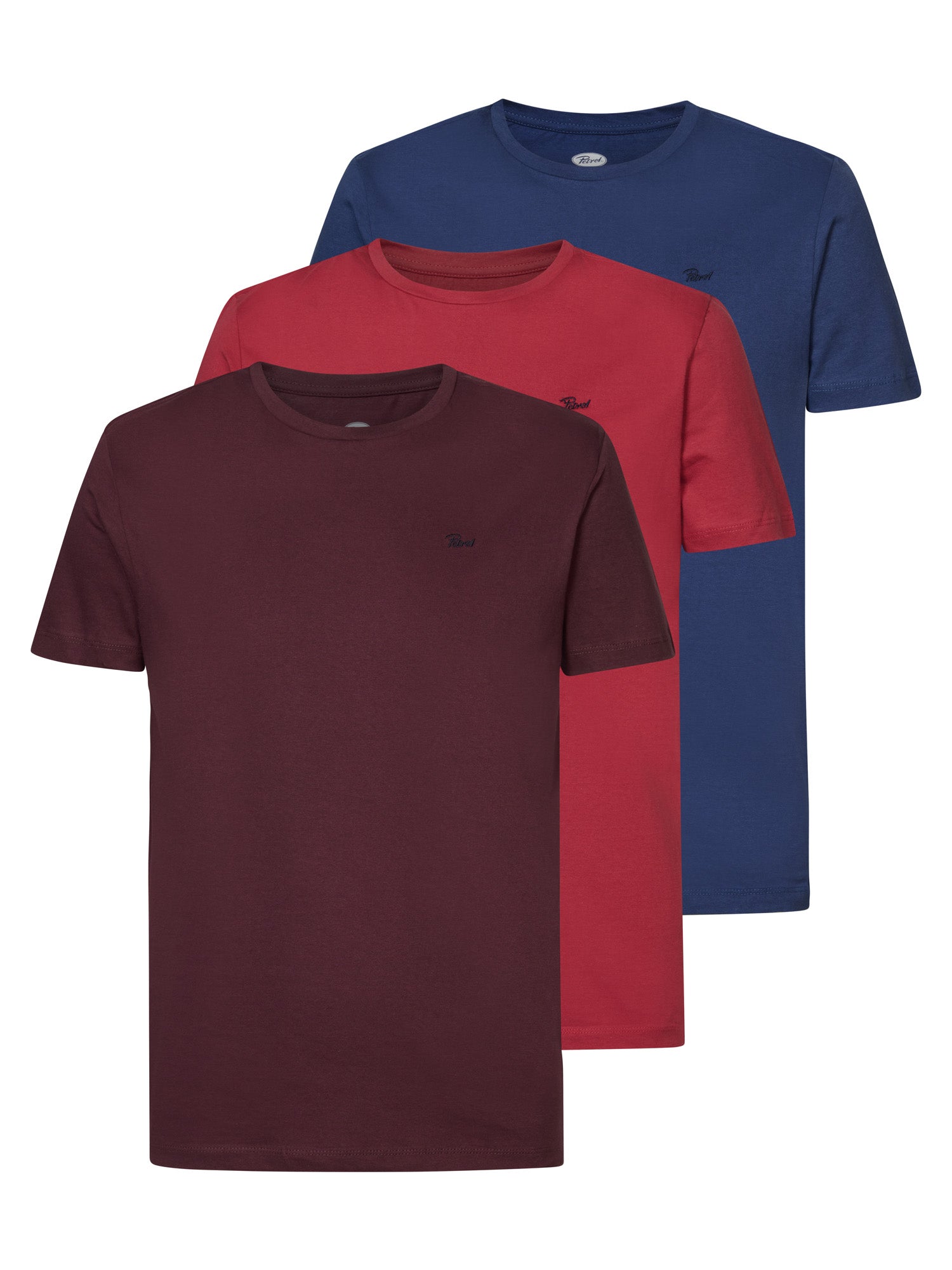 Petrol Industries 3 Pack T Shirt Burgundy/Red/Blue - XS