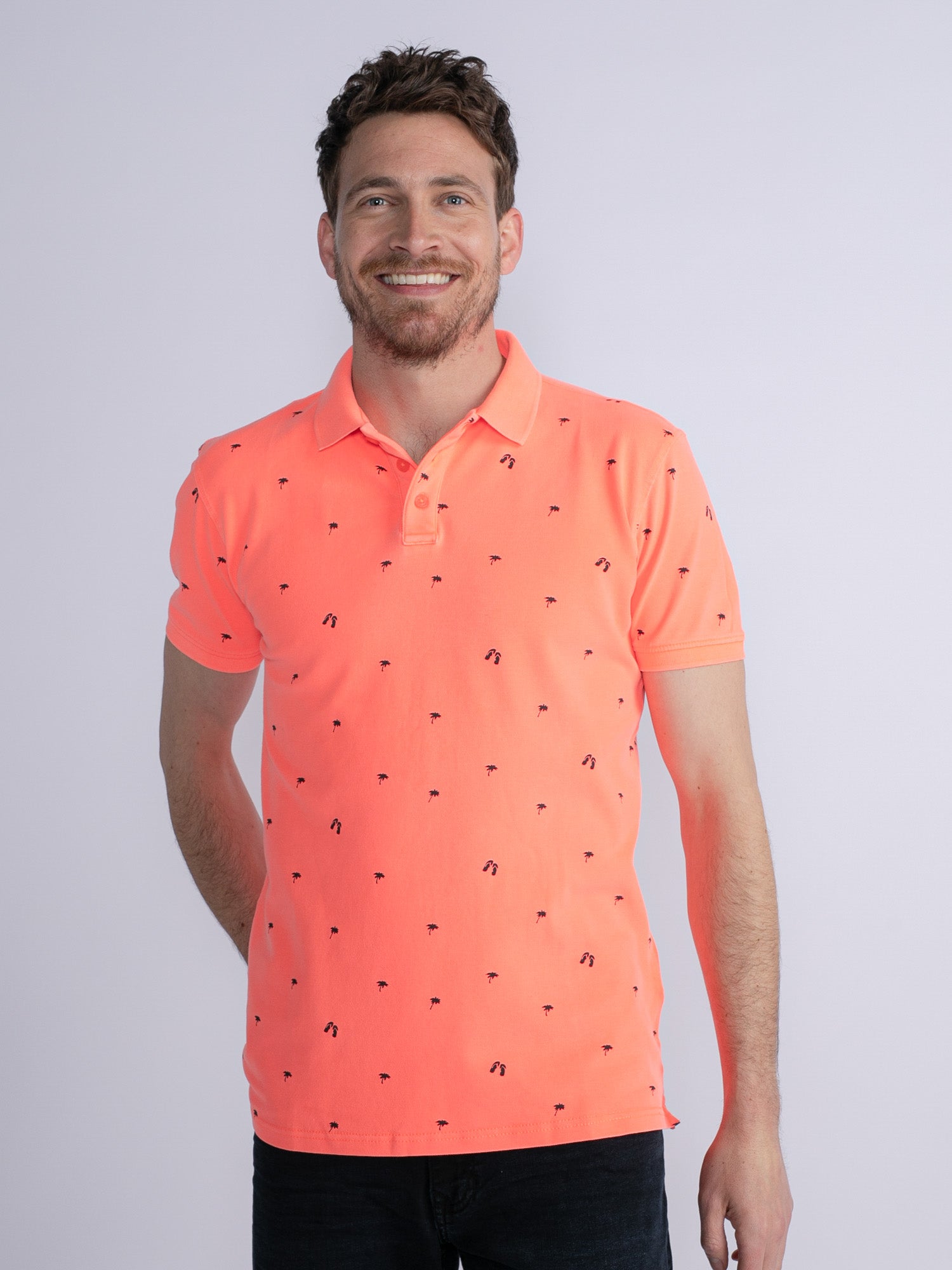 Petrol Industries All-over Print Polo Fiery Coral - XS