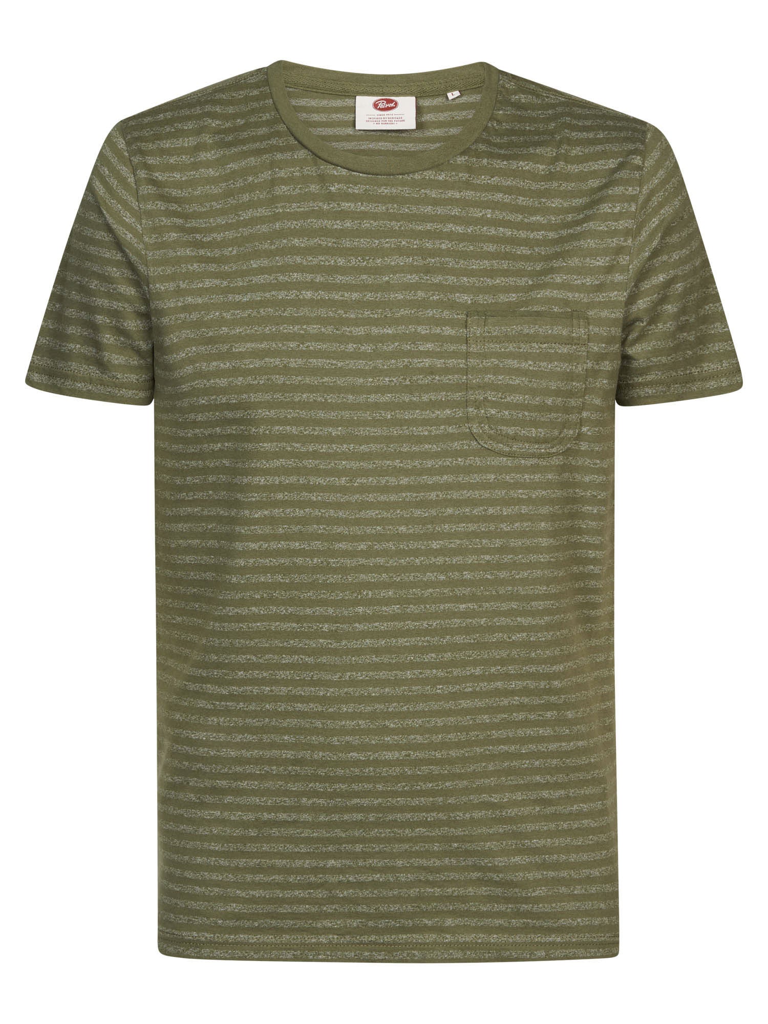 Petrol Industries Gestreept T-shirt Dusty Army - XXXL