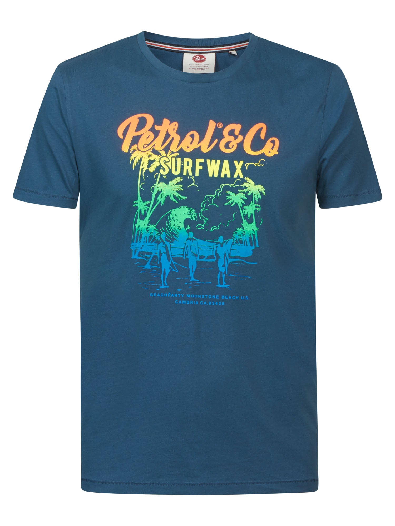Petrol Industries - Heren Zomers T-Shirt - Blauw - Maat L
