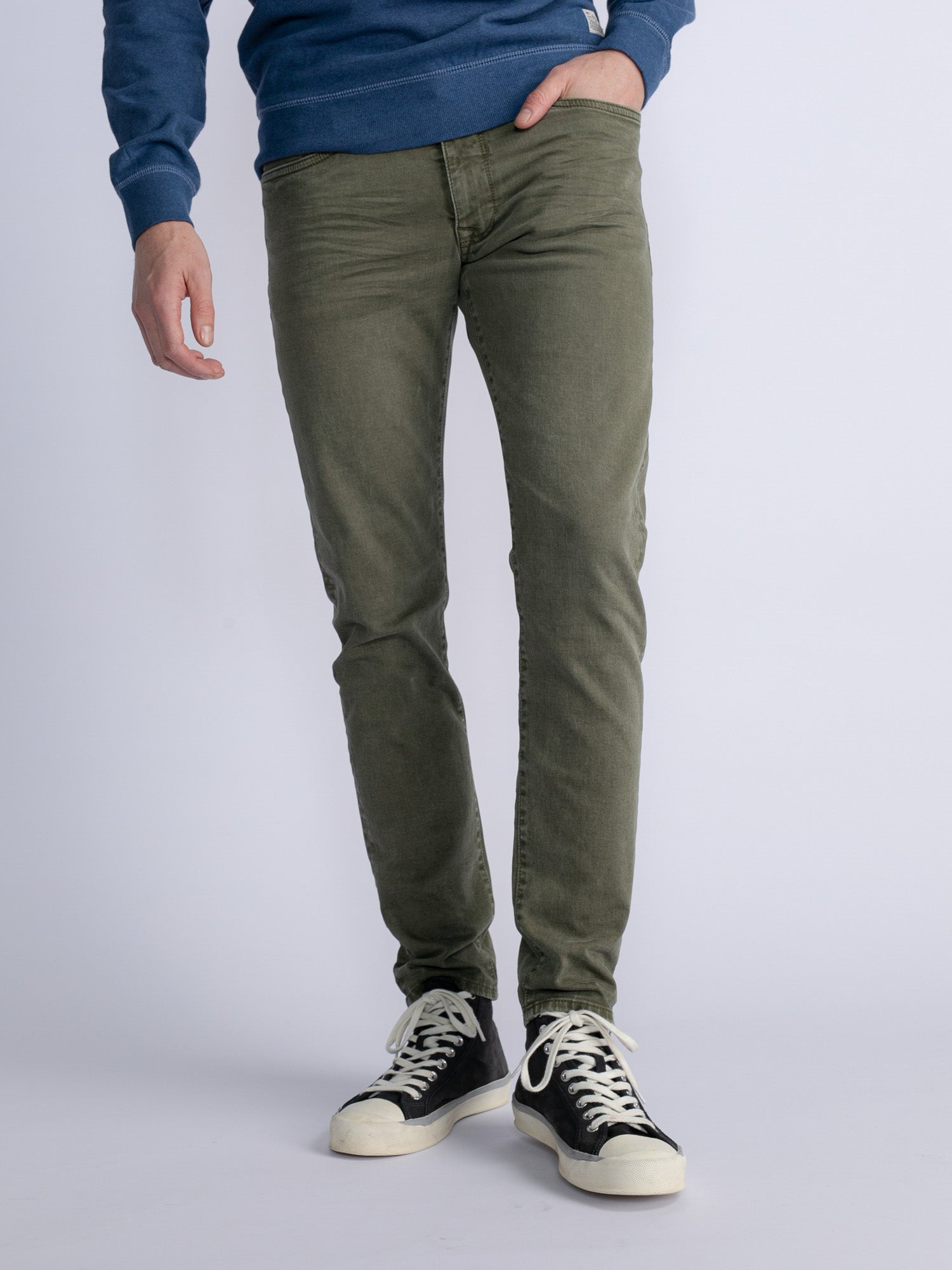 Petrol Industries - Heren Seaham Gekleurde Slim Fit Jeans Polson jeans - Groen - Maat 33