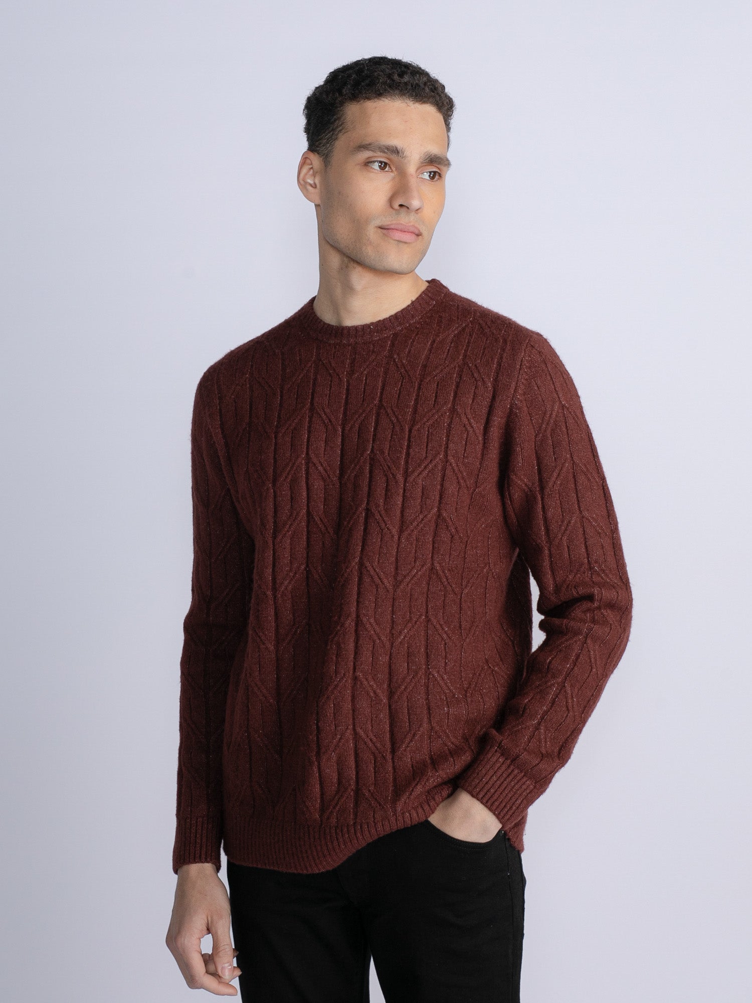 Petrol Industries Cable-Knit Pullover Montgomery Brick - S