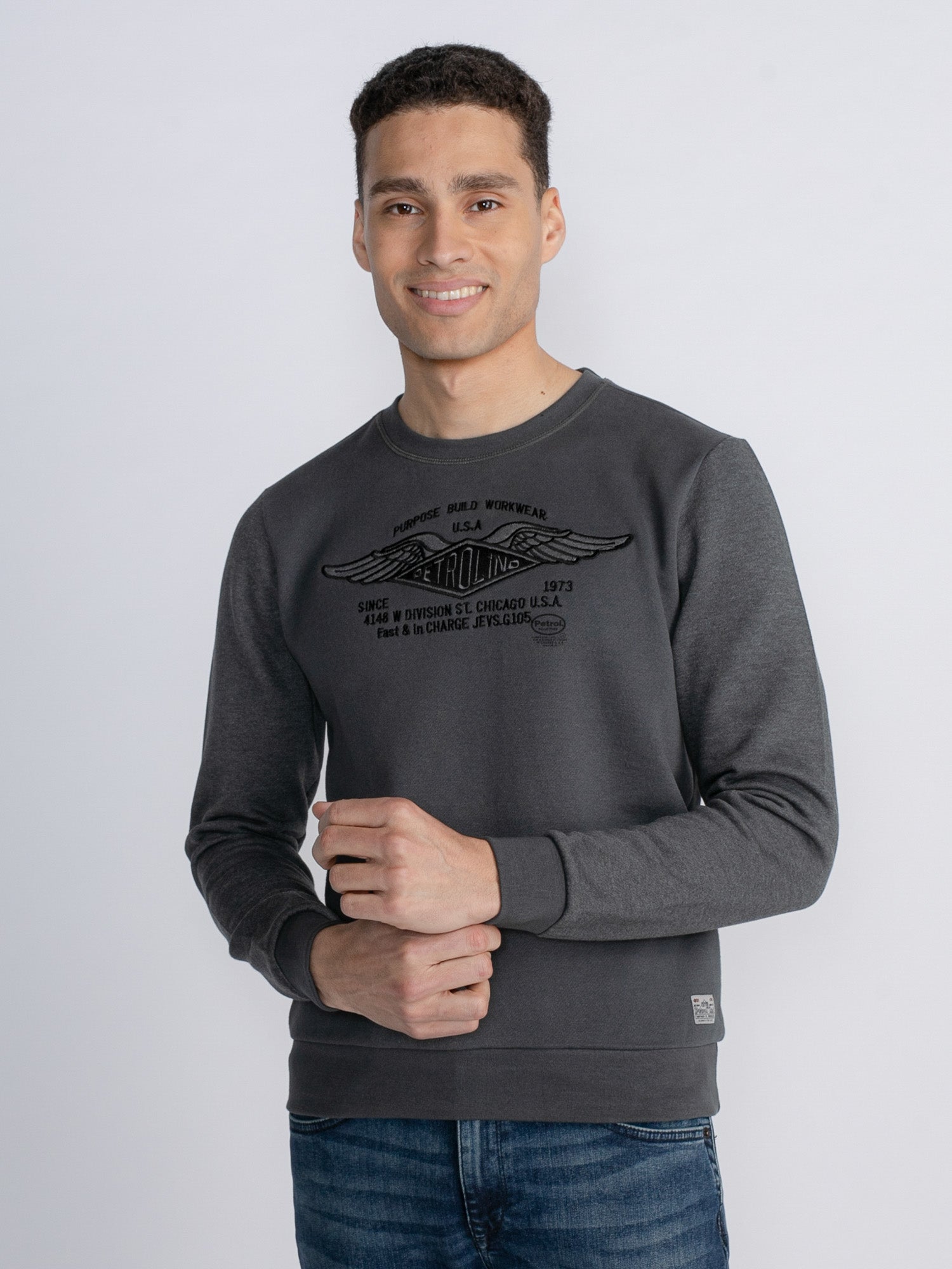 Petrol Industries Artwork Sweater Hudson Metal Grey - M