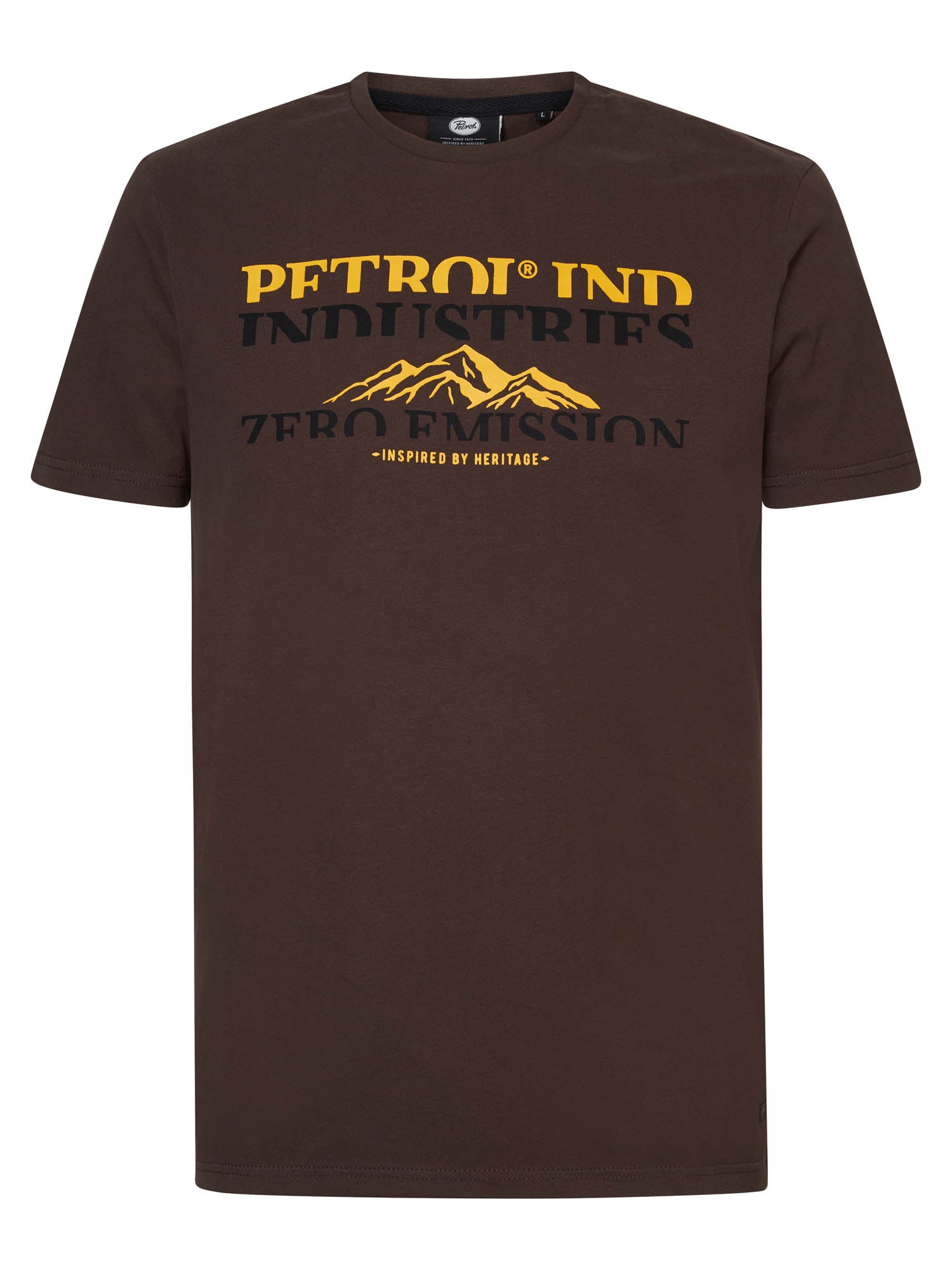 Petrol Industries - Heren Artwork T-shirt Dillon - Bruin - Maat XXL