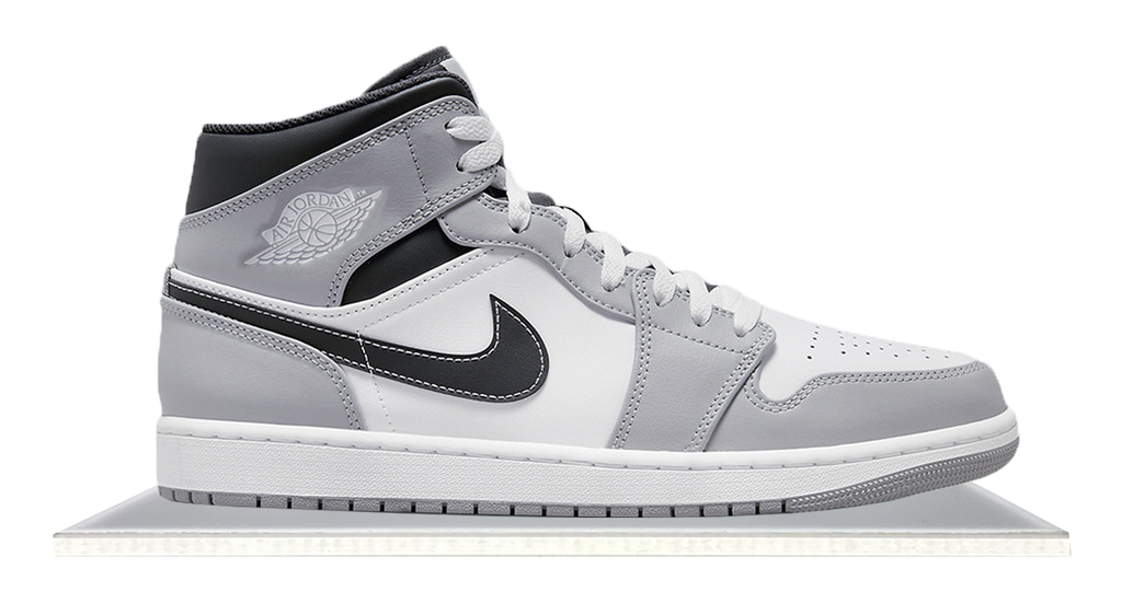 black and grey jordan 1 mid