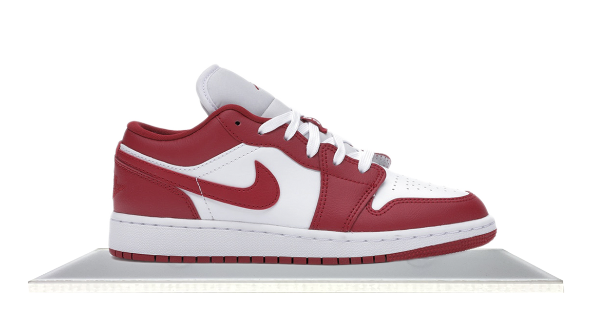 gym red and white jordan 1 low