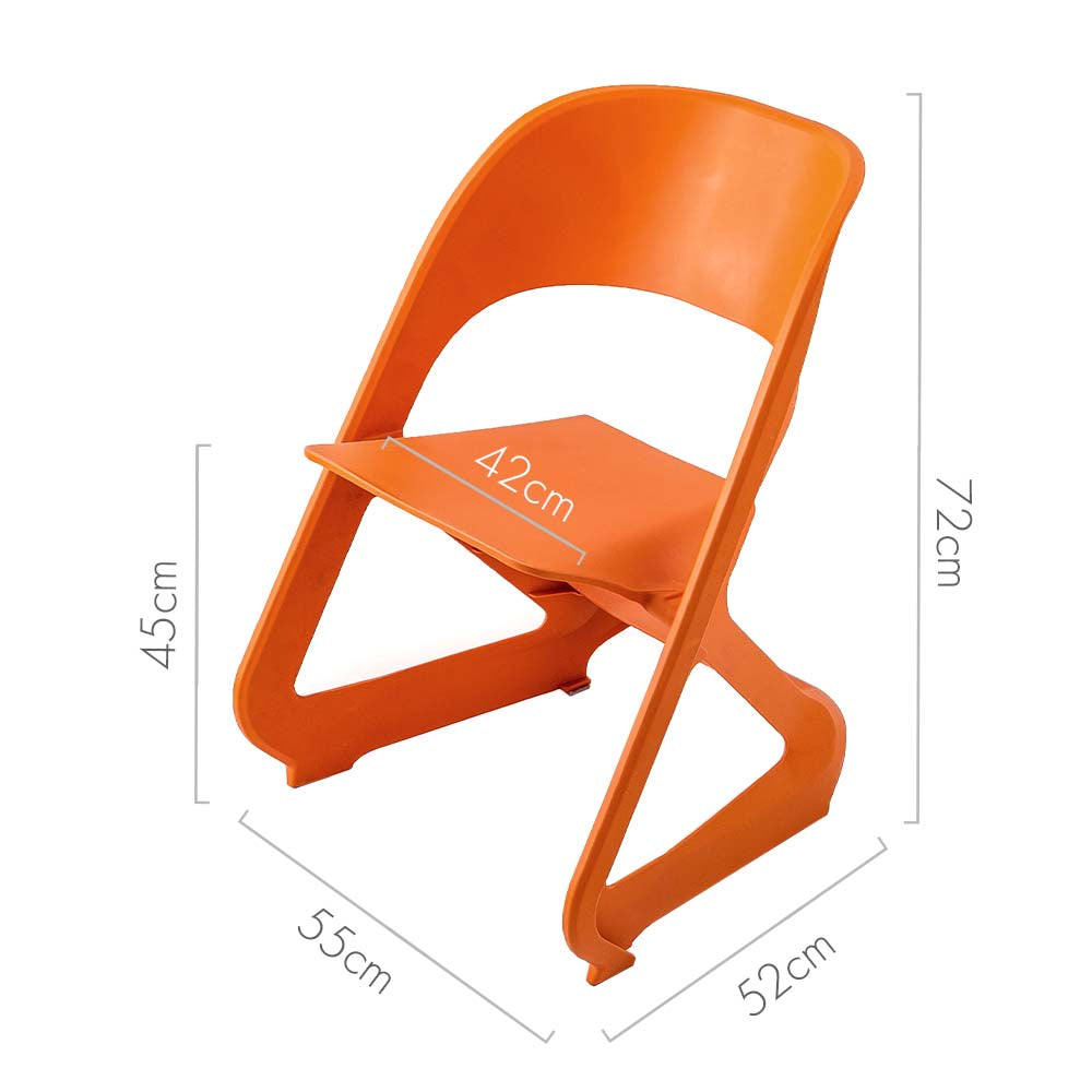 orange stackable chairs