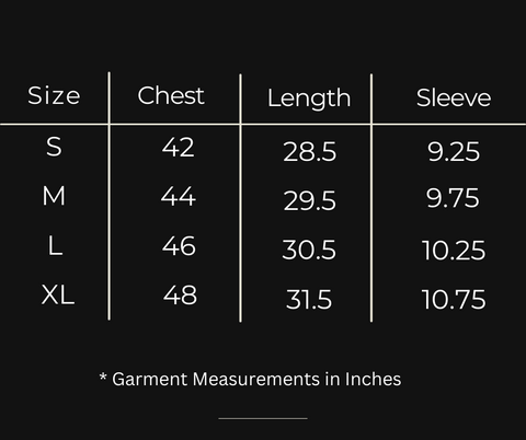 oversize tees size chart – GlidingGear Company