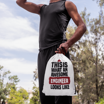 Personalized Drawstring Bag For Engineers | Customize Your Own Text | This is what an Awesome