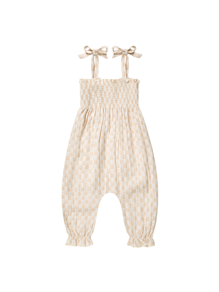 Rylee + Cru Iris Jumpsuit in Sand Check