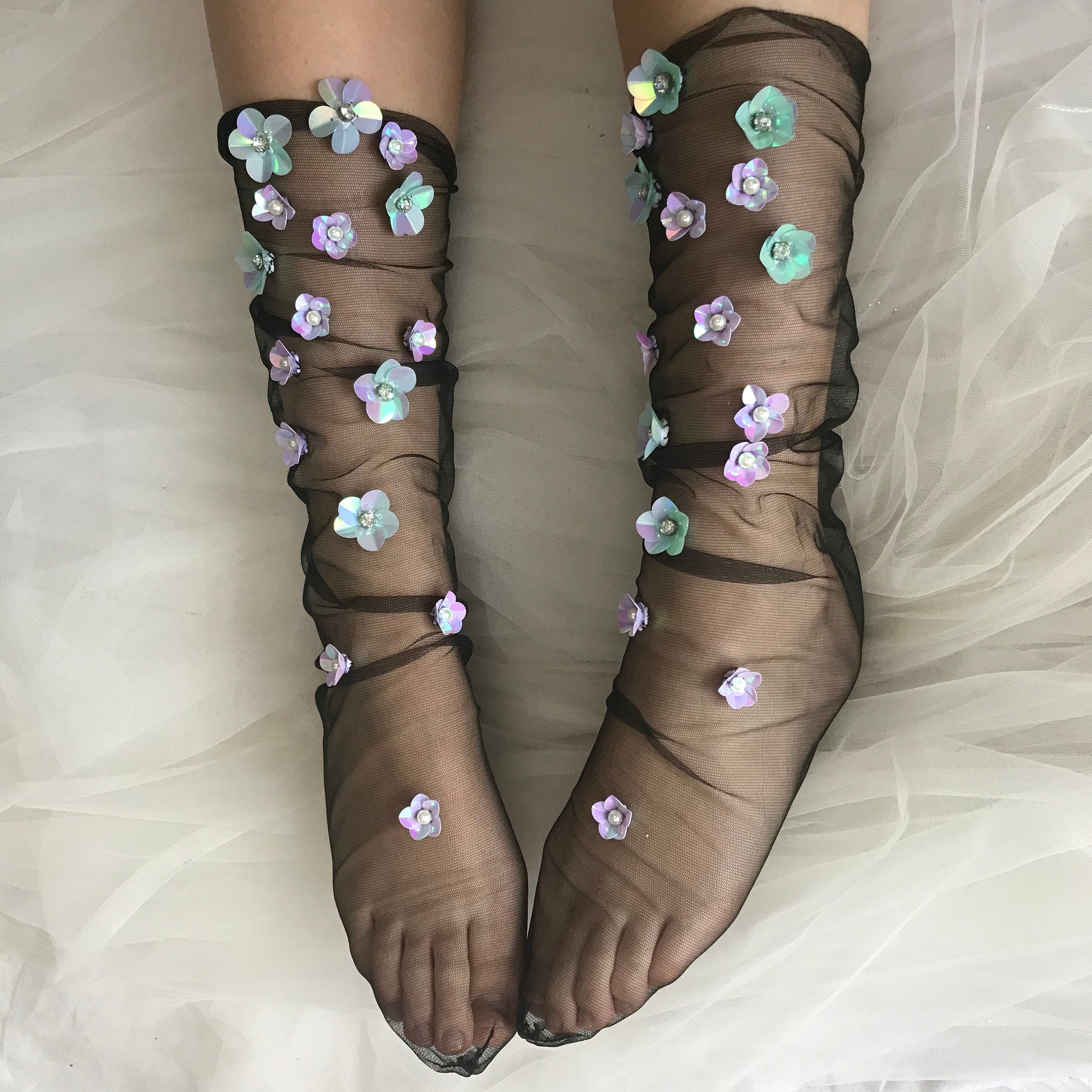 Ultra Violet Tulle Socks