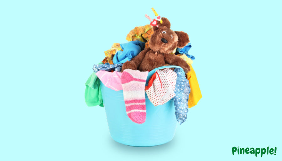 Heaps of laundry to wash hampers for newborns