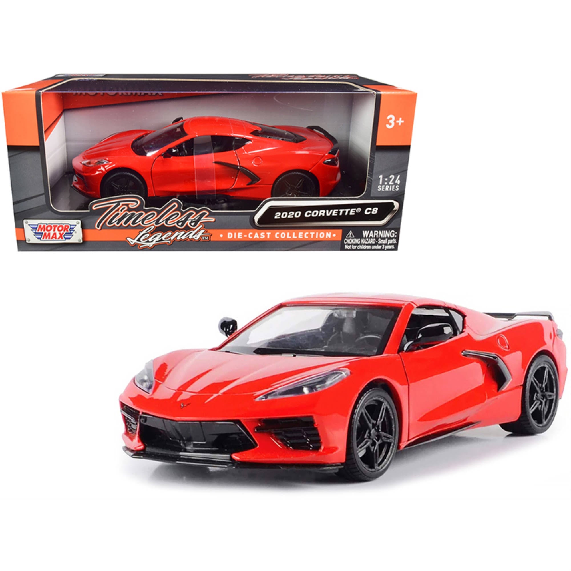 2020 Chevrolet Corvette C8 Stingray Red Timeless Legends 1/24 Diecast Model Car by Motormax
