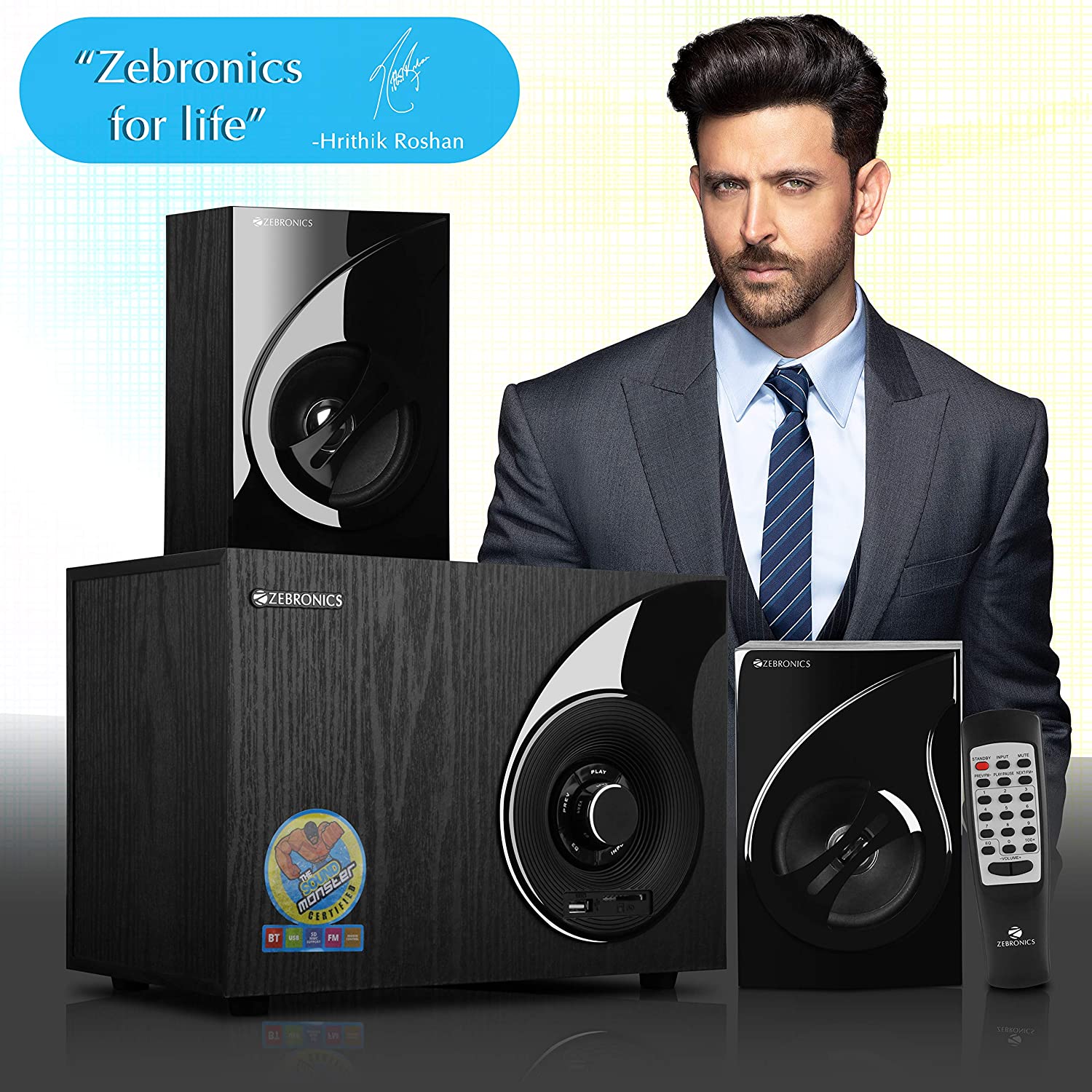 zebronics computer multimedia 2.1 speaker with bluetooth