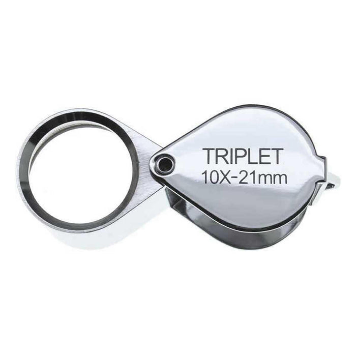 21mm 10x Chrome Teardrop Jewelers Loupe —