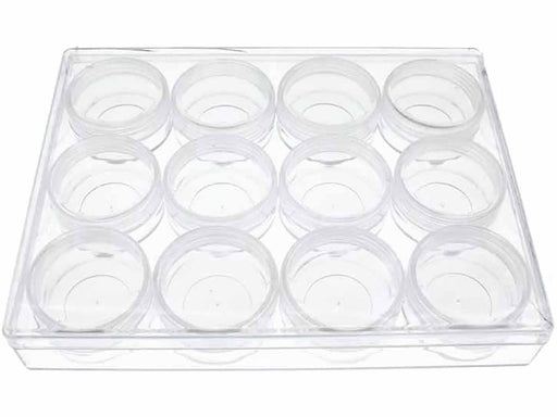  SE Clear Round Plastic Storage Containers with Screw-On Lids  (Set of 12) - 87440BB