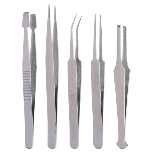 5Pc Fiber Tweezer Set Beading Jewelers Craft Hobby Tool