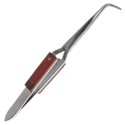 4.5 inch Curved Fine Clamp Tweezer - Fiber Grip — widgetsupply.com