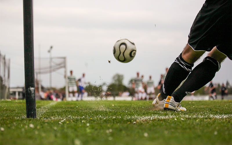 Player taking a corner